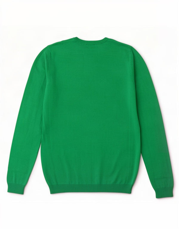 Benetton drenge sweater med rund hals 13-14 år 3XL grøn bomuld