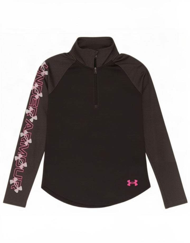 Under Armour Girls Grafisk Pullover Træningsdragt Top 9-10 år Medium Sort