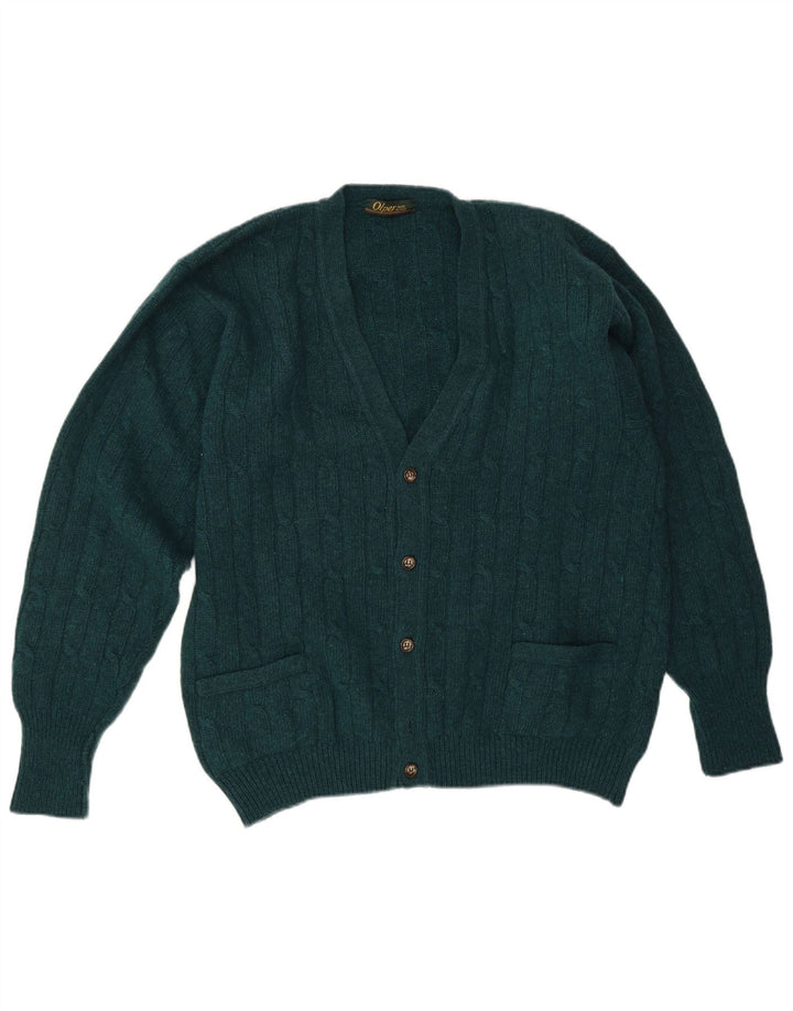 Vintage herre cardigan sweater IT 50 Medium Green Wool