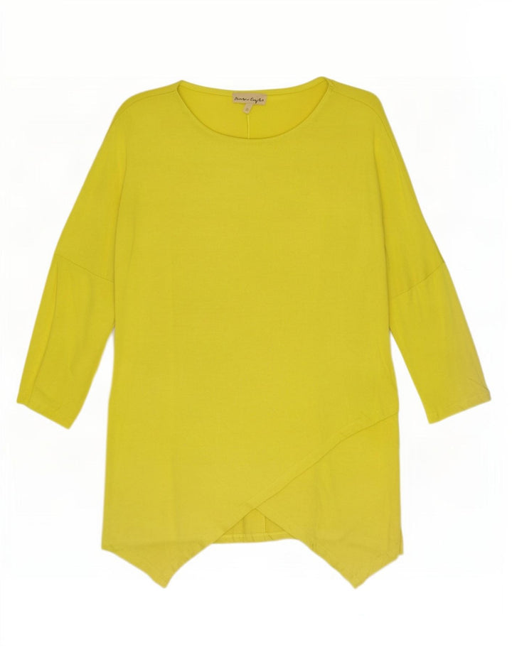 Phase Eight Dame Oversized 3/4-ærmet Tunika Top UK 10 Lille Gul