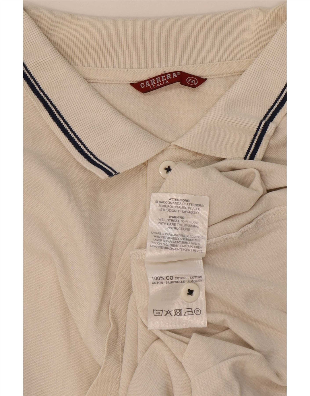 Carrera herre poloshirt 2XL hvidstribet bomuld