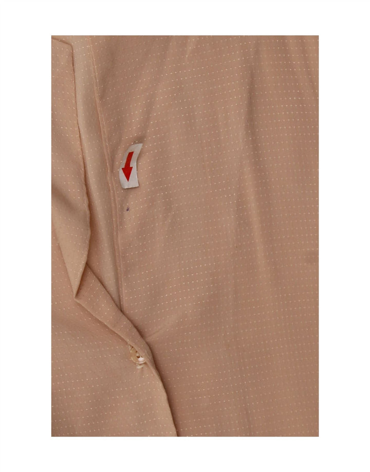 Vintage dameskjorte bluse UK 14 Medium Beige Plettet