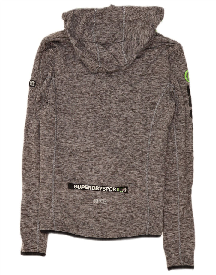 Superdry Grafisk træningsdragt med hætte til mænd, lille jakke, grå flækket