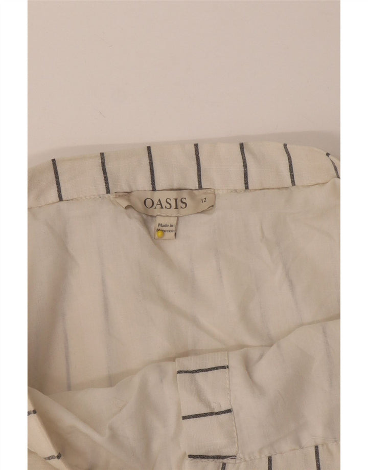 Oasis A-line nederdel til kvinder UK 12 Medium W28 Hvidstribet