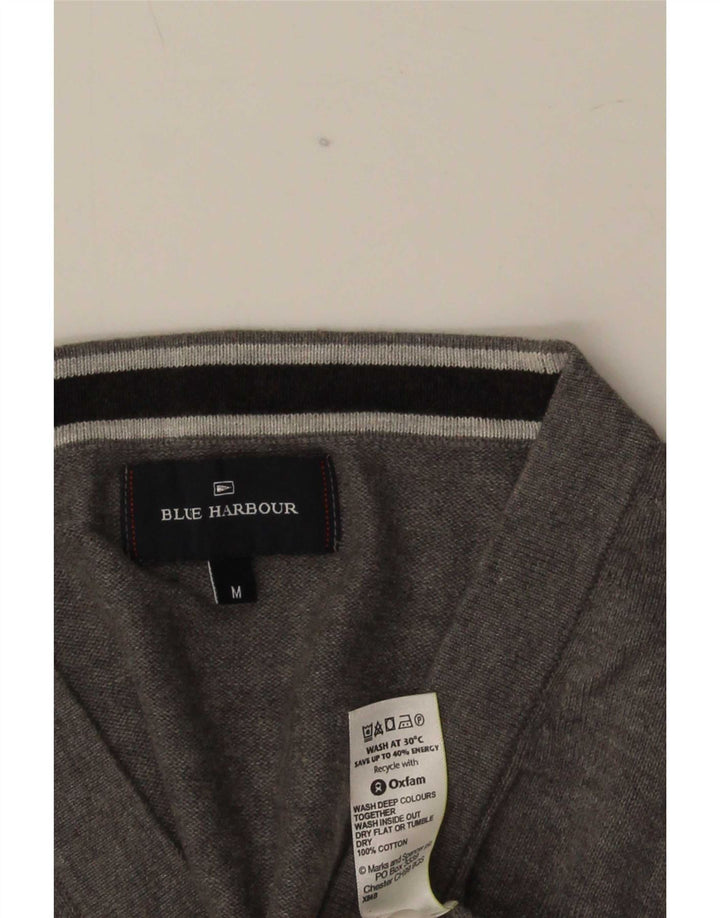 Marks & Spencer Herre Blue Harbor Cardigan Sweater Medium Grå Bomuld
