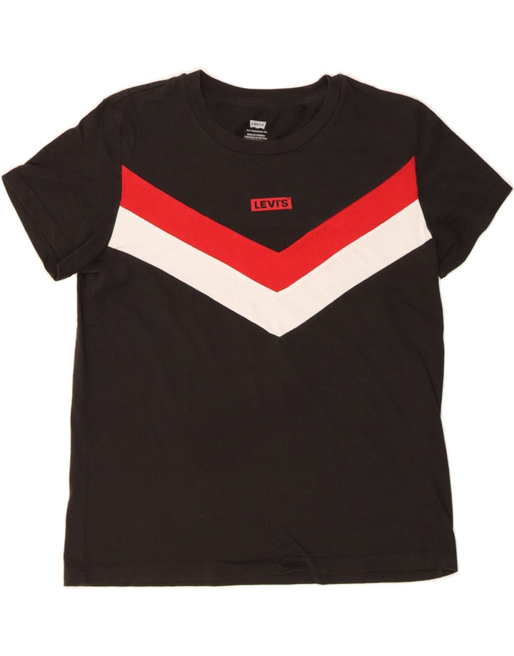 LEVI'S Mens T-Shirt Top Small Black Colourblock Cotton Vintage Levi's and Second-Hand Levi's from Messina Hembry 