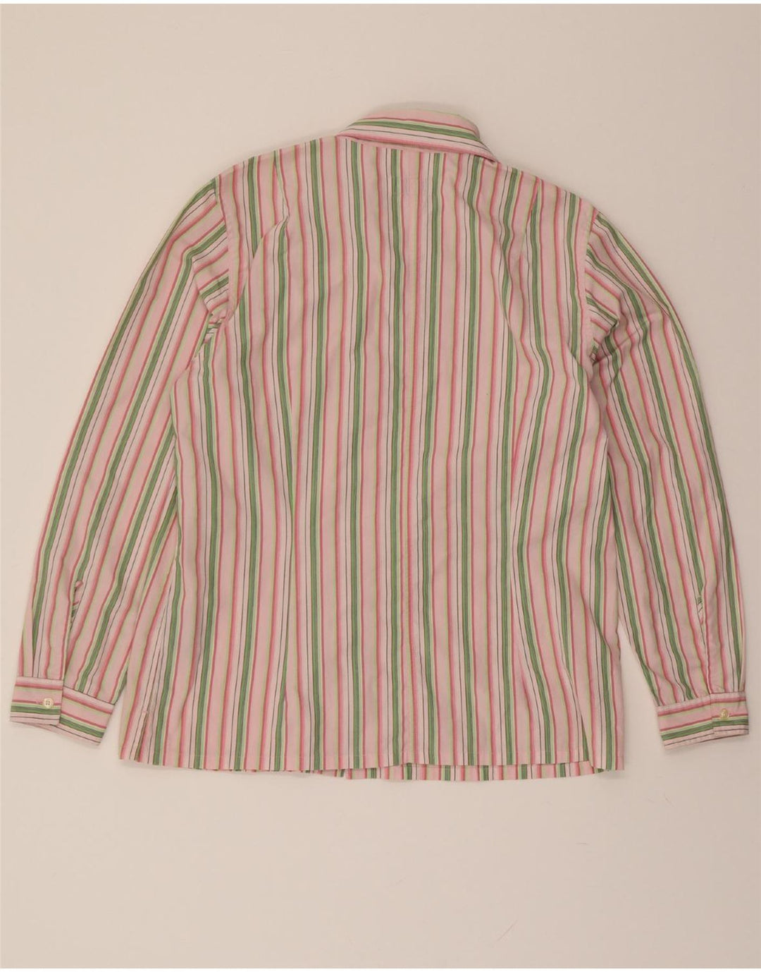 SCHOFFEL Womens Shirt Blouse UK 14 Large Pink Striped Polyester Vintage Schoffel and Second-Hand Schoffel from Messina Hembry 