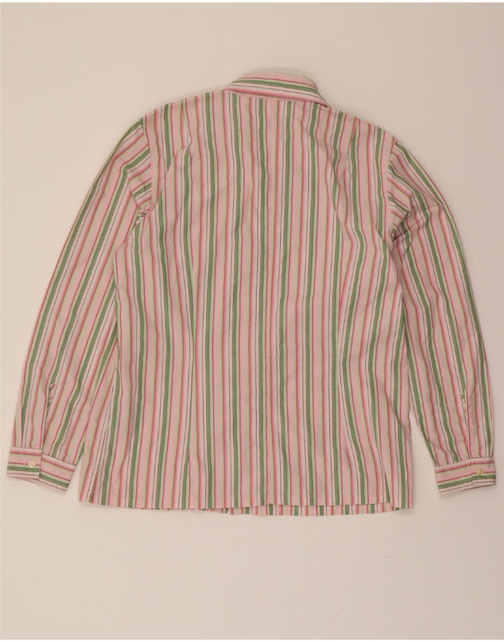 SCHOFFEL Womens Shirt Blouse UK 14 Large Pink Striped Polyester Vintage Schoffel and Second-Hand Schoffel from Messina Hembry 