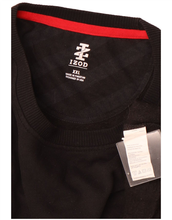 Izod Herre Sweatshirt Jumper 2XL Sort Bomuld
