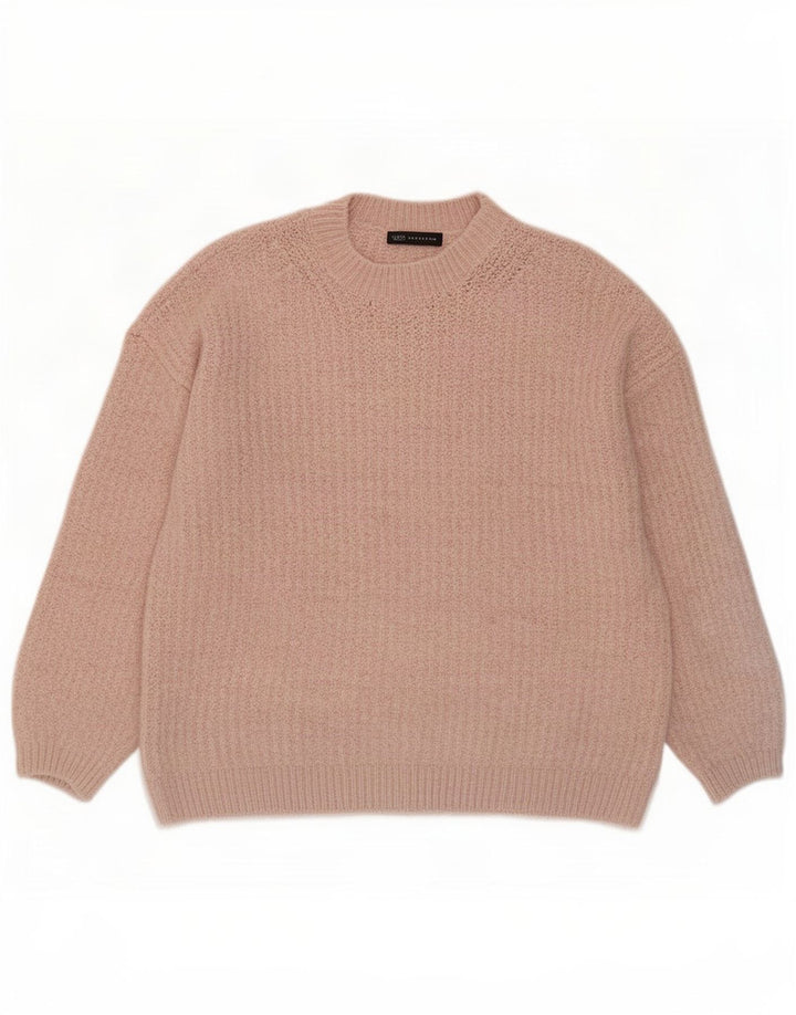 Marks & Spencer dame sweater med rund hals i overstørrelse UK 14 Medium Pink