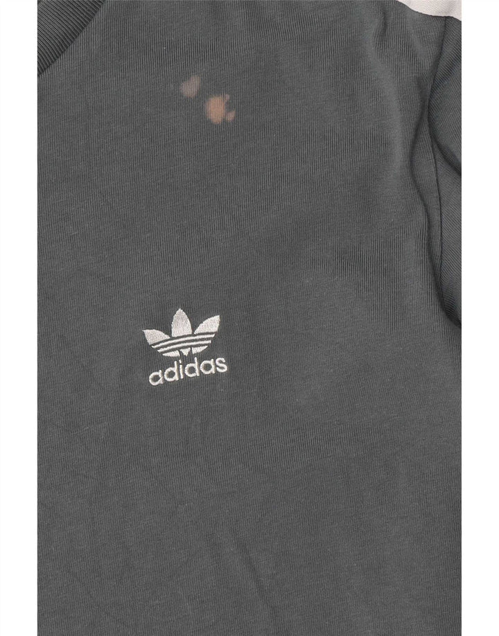 Adidas Dame Top Langærmet UK 16 Stor Grå Bomuld