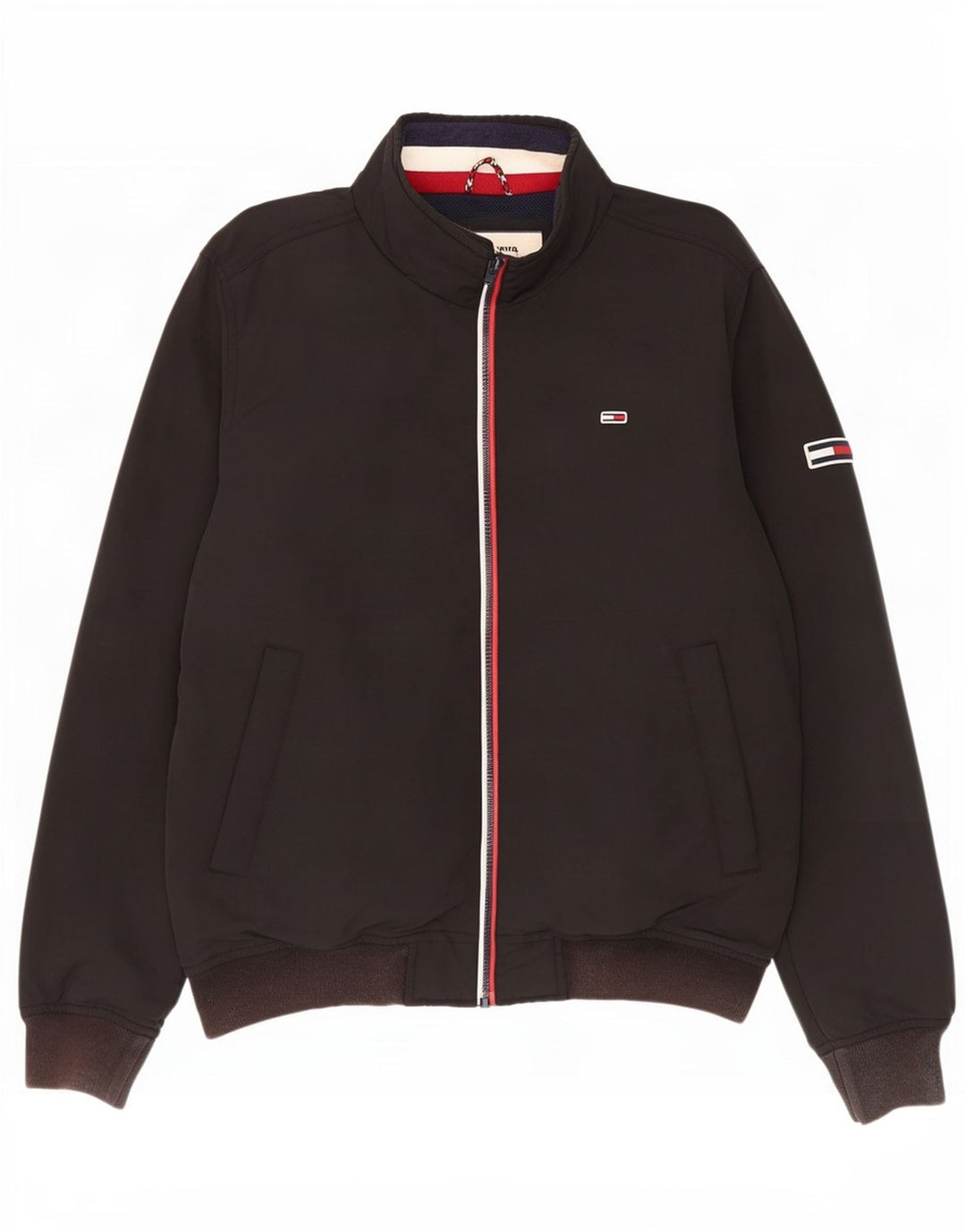 Tommy Hilfiger Herre Bomber Jacket UK 40 Stor Sort Nylon
