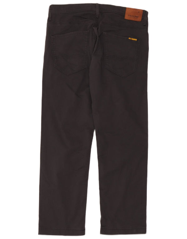 Meltin' Pot Mens Straight Chino Trousers W33 L30 Grey Cotton