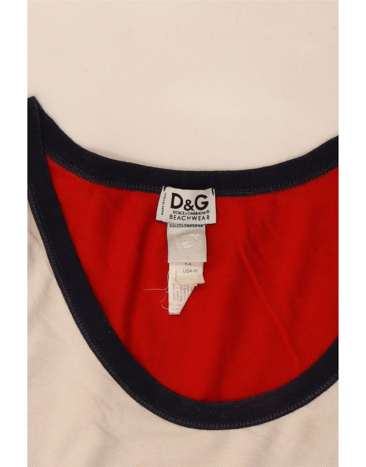 Dolce & Gabbana Herre grafisk vest Top Medium Rød Colourblock Cotton Beach