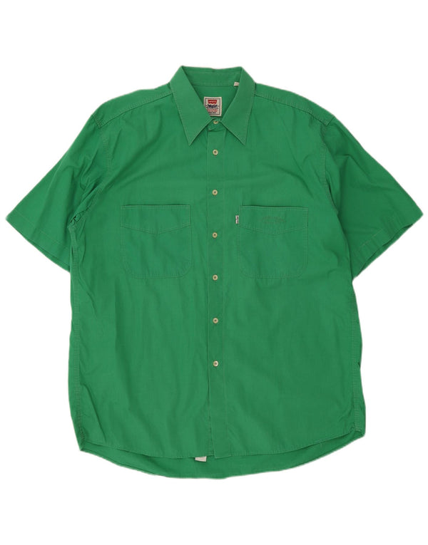 Levi's Mens Short Sleeve Shirt XL Green Cotton