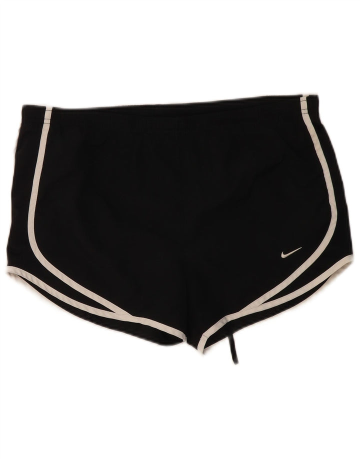 NIKE Womens Dri Fit Sport Shorts UK 10 Small  Black Polyester