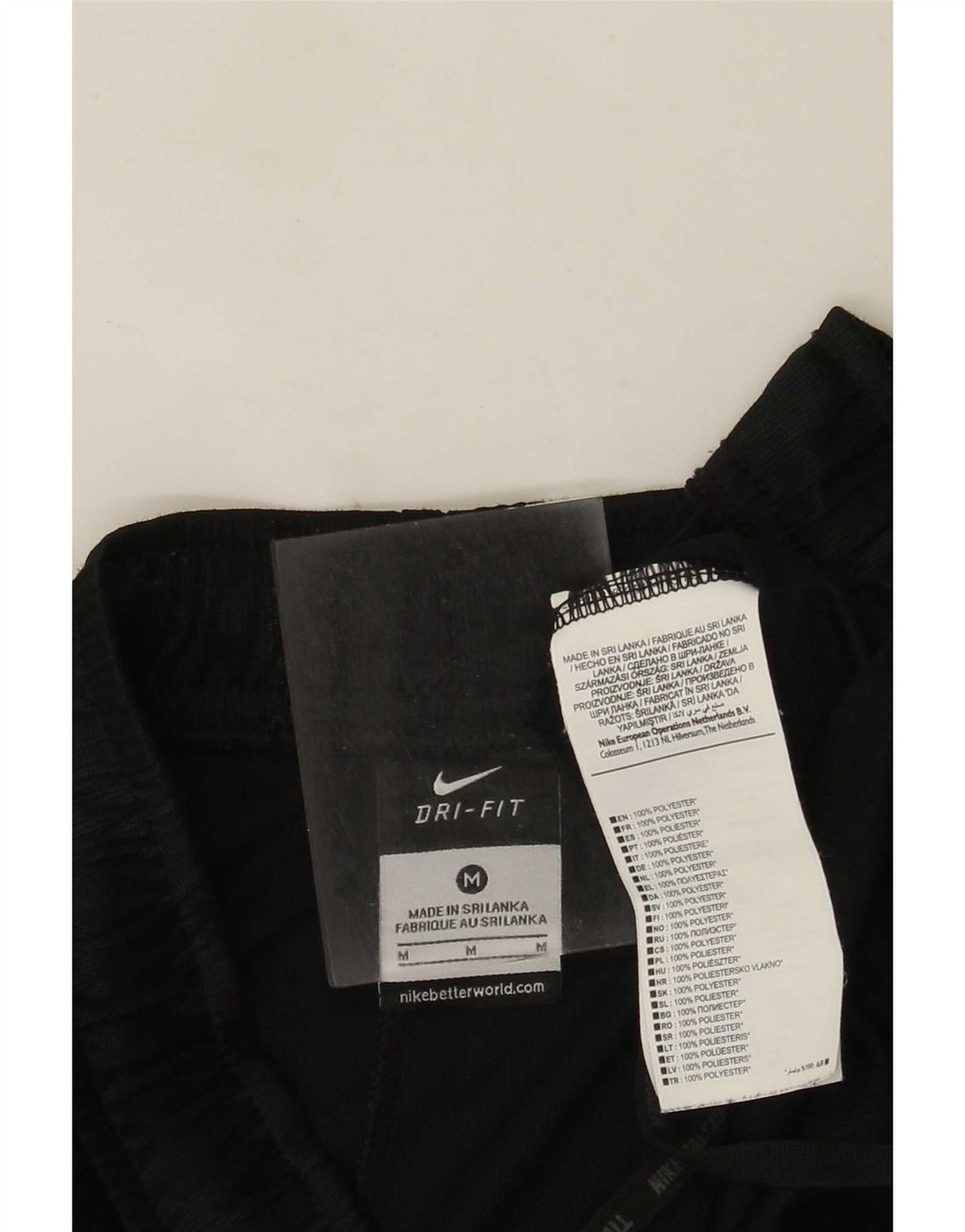 Nike Herre Dri Fit Sportshorts Medium Sort Stribet Polyester