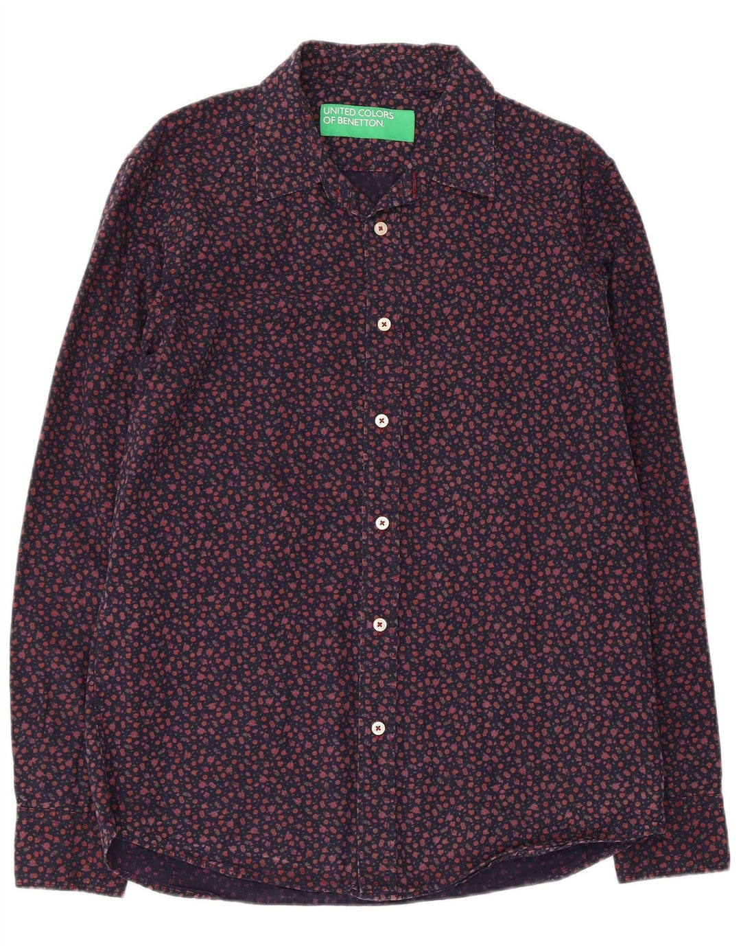 BENETTON Herreskjorte Medium Navy Blue Floral