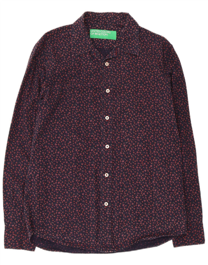 BENETTON Herreskjorte Medium Navy Blue Floral