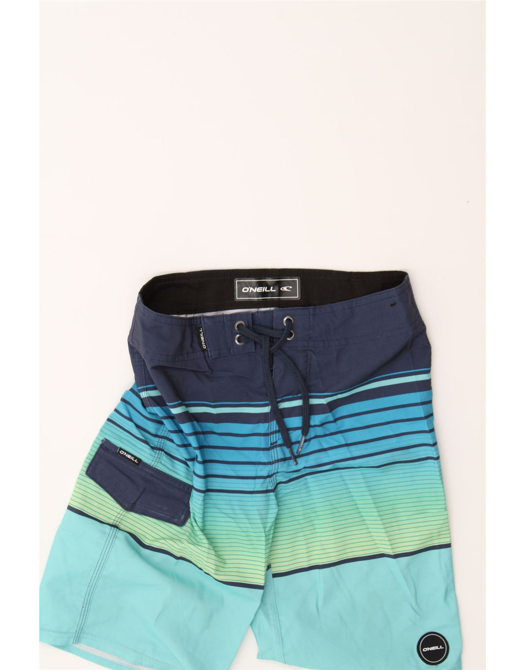 O'NEILL Boys Swimming Shorts 7-8 Years Blue Striped Polyester Vintage O'Neill and Second-Hand O'Neill from Messina Hembry 
