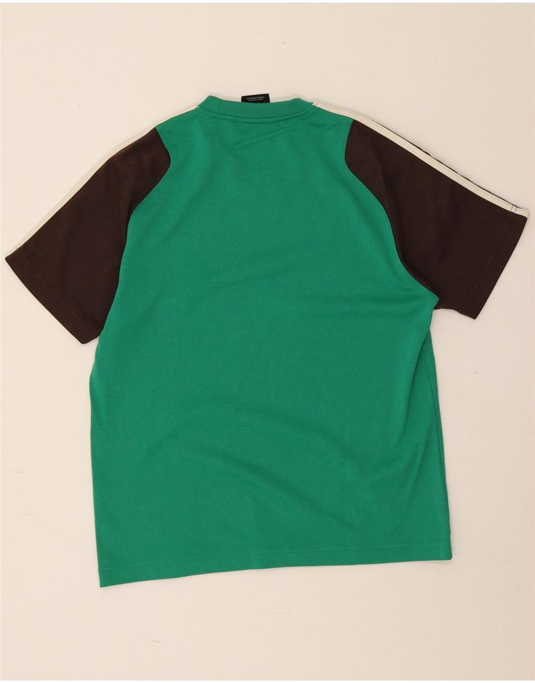 Adidas Herre T-Shirt Top Medium Grøn Colourblock Bomuld