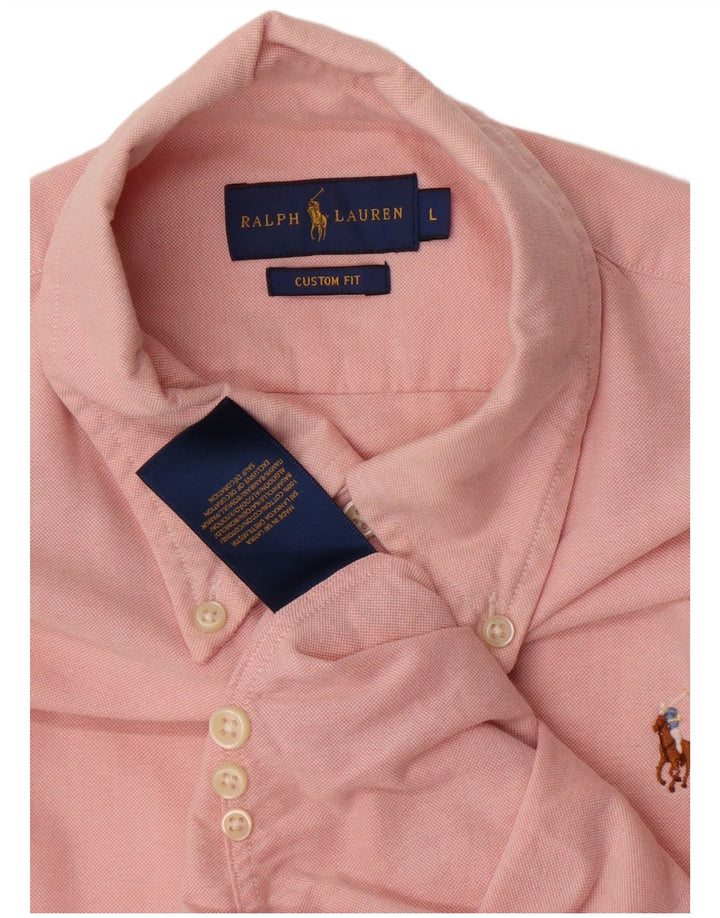 Ralph Lauren Herre Custom Fit Skjorte Large Pink Bomuld