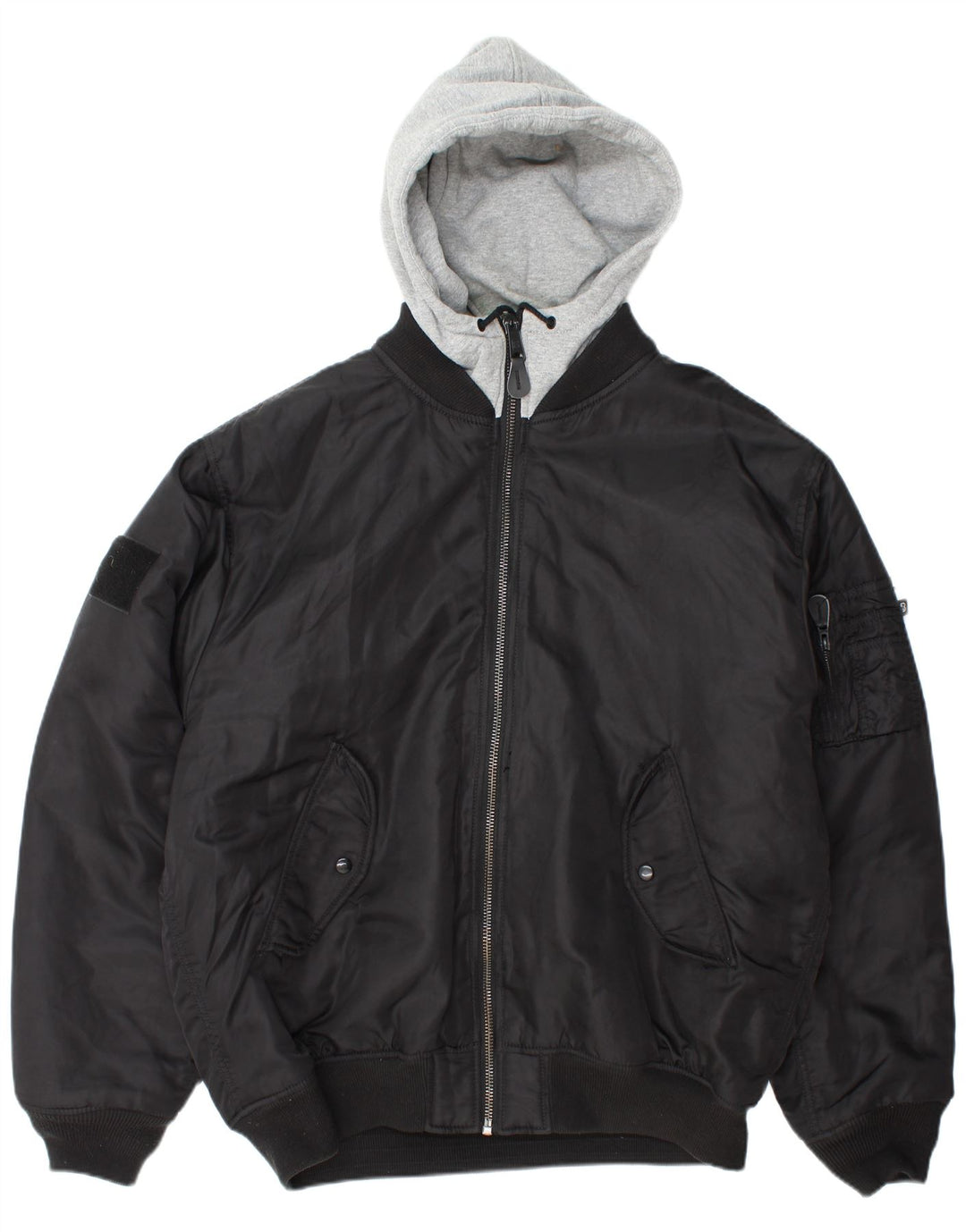 BRANDIT Bomberjakke med hætte til mænd UK 46 3XL Sort Nylon