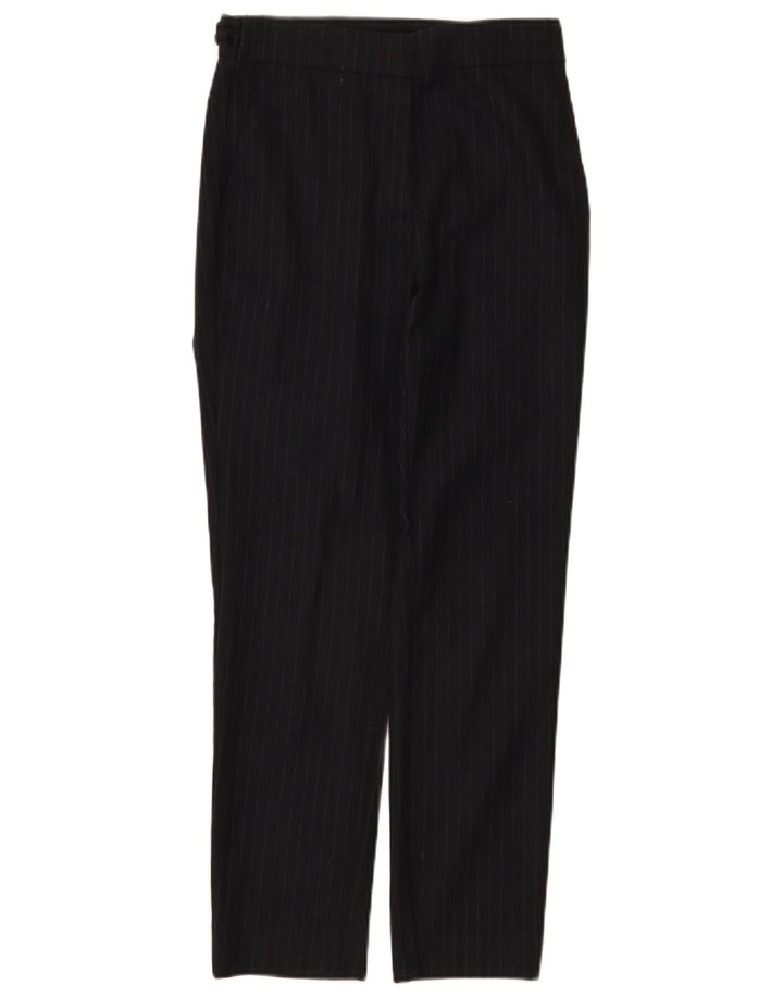 Zara Slim Suit Bukser Små W26 L27 Marineblå nålestribet polyester