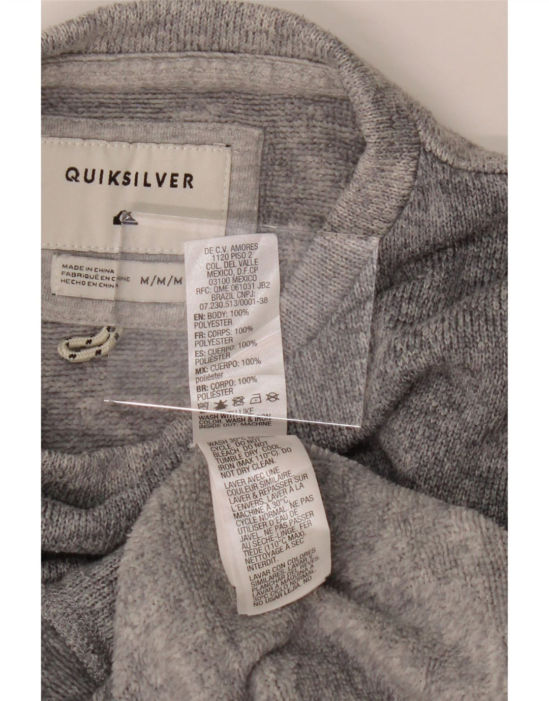 QUIKSILVER Mens Sweatshirt Jumper Medium Grey Colourblock Polyester Vintage Quiksilver and Second-Hand Quiksilver from Messina Hembry 