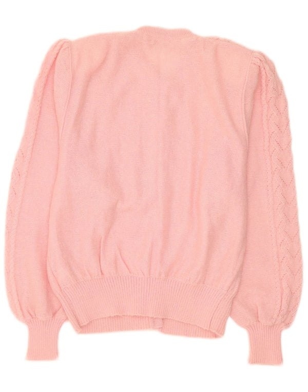 Luciana Dame Cardigan Sweater IT 46 Large Pink Mohair