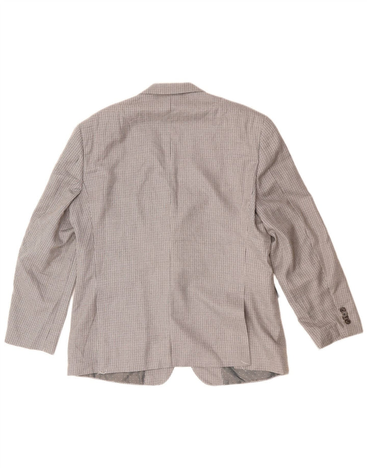 Tommy Hilfiger Herre 2-knaps blazerjakke US 42 XL Grå ternet polyester