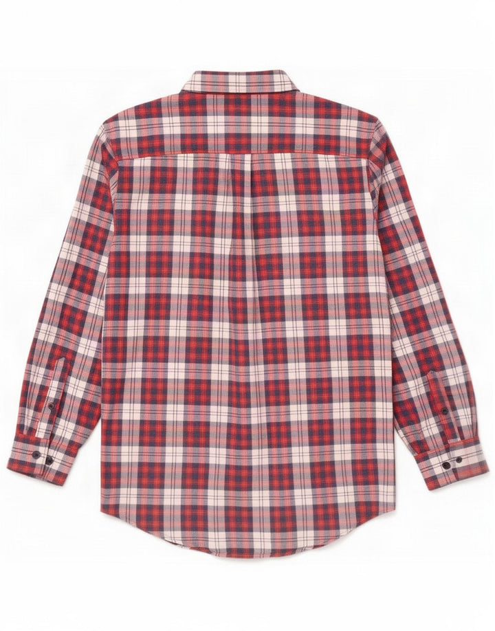 Vintage Flannelskjorte til mænd Medium rød ternet bomuld