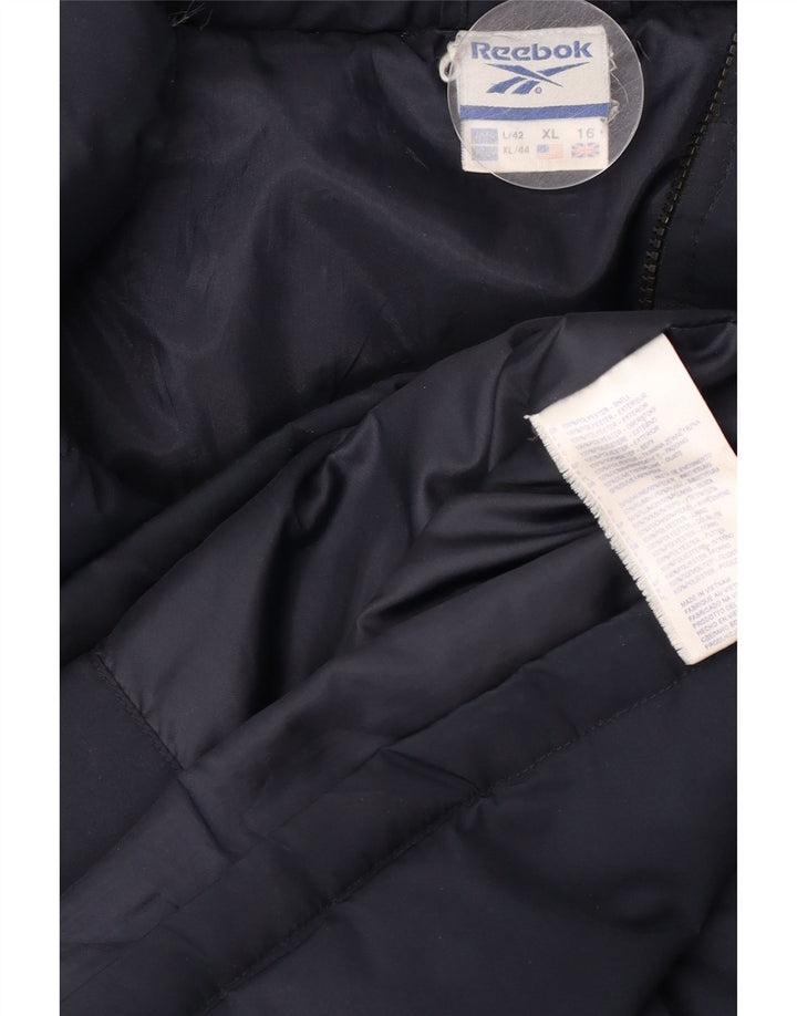 Reebok Dame Oversized Polstret Jakke UK 16 Large Navy Blue Polyester