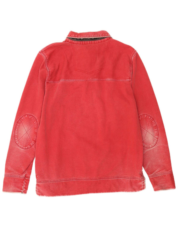 Fat Face Herre Polo Neck Sweatshirt Jumper Medium Rød Bomuld