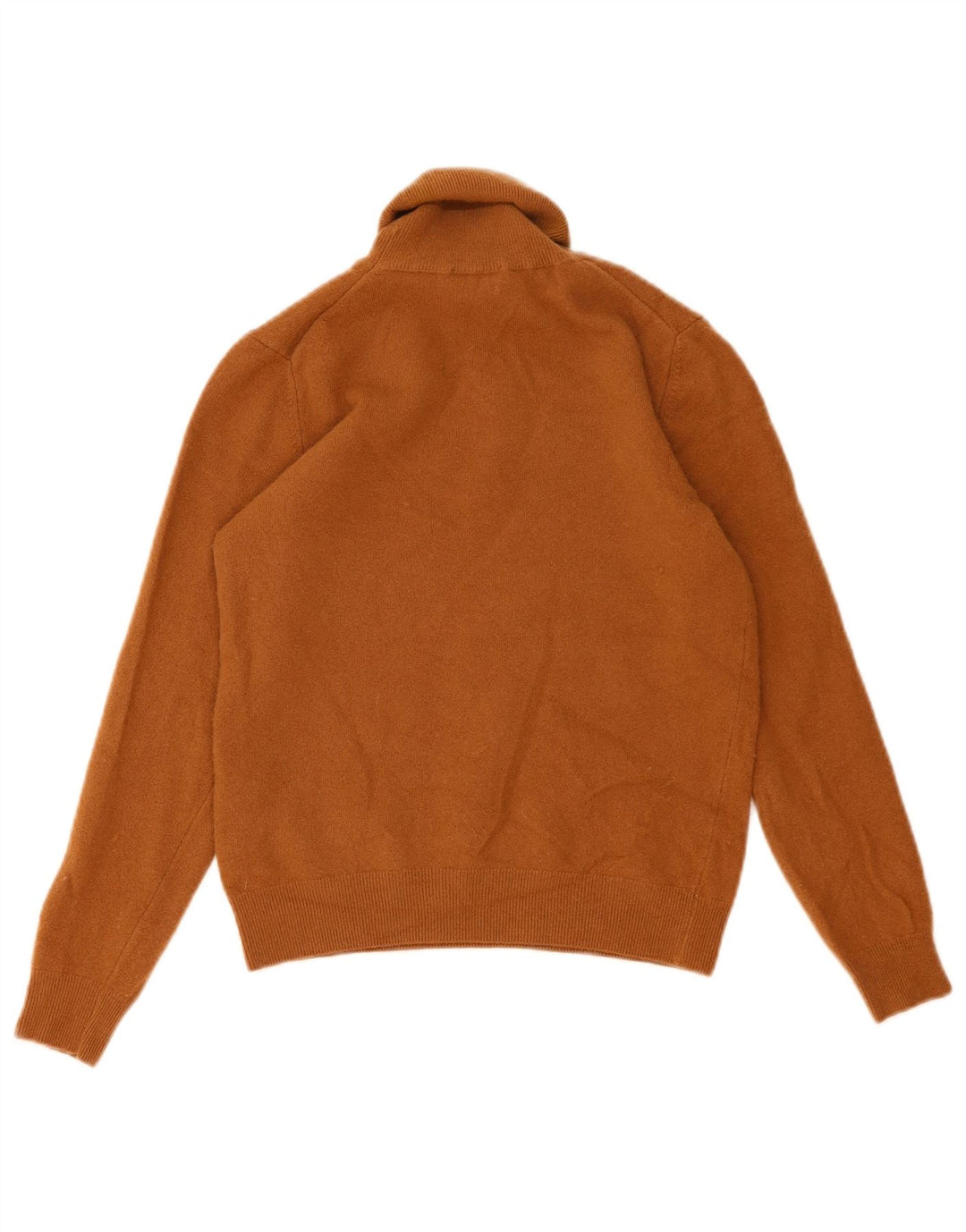 Benetton Dame Crop Roll Neck Jumper Sweater UK 12 Medium Brown