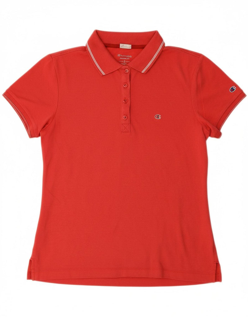 CHAMPION Womens Heritage Fit Polo Shirt UK 14 Large Red Cotton Vintage Champion and Second-Hand Champion from Messina Hembry 