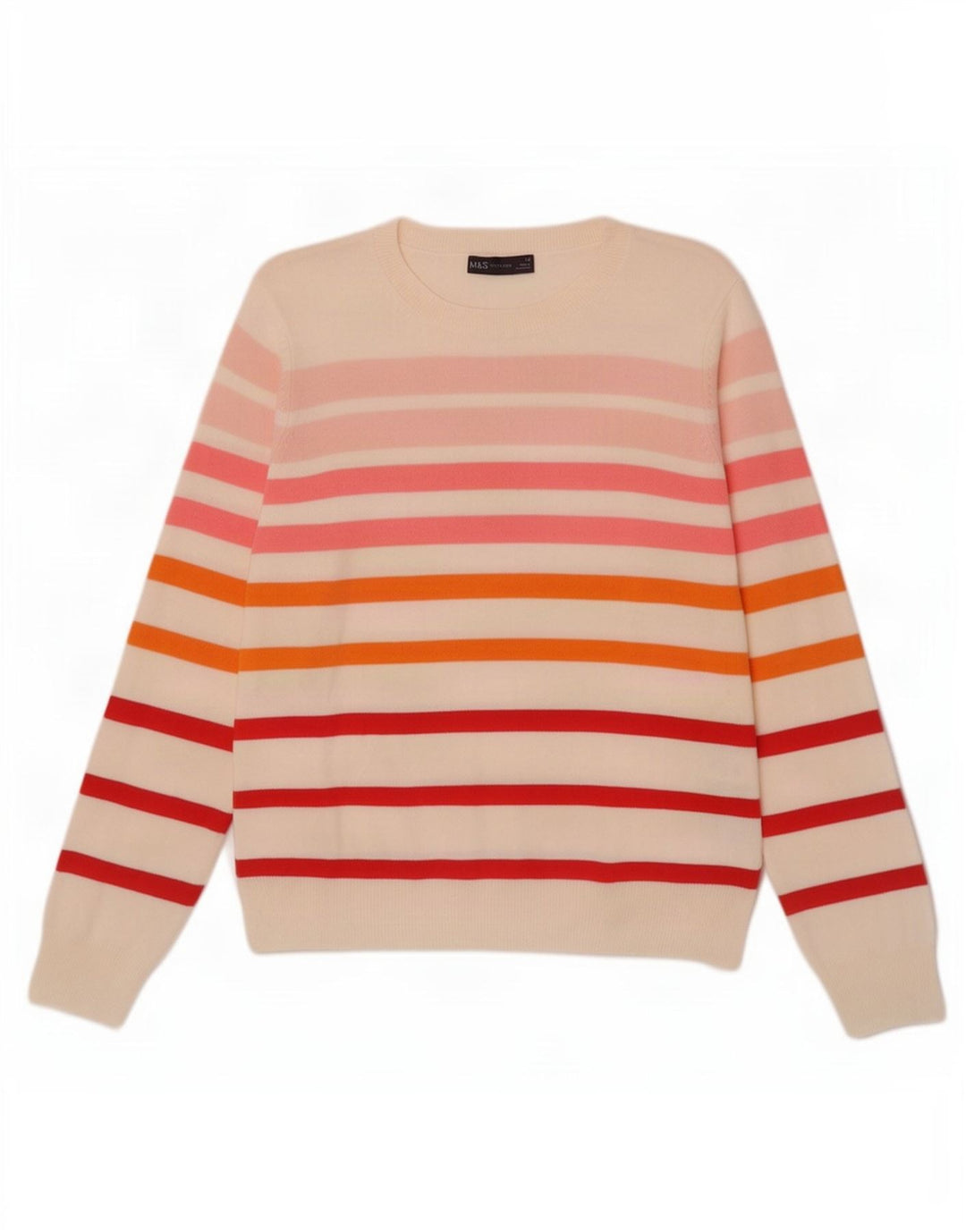 Marks & Spencer Dame Boat Neck Jumper Sweater UK 14 Medium Off White