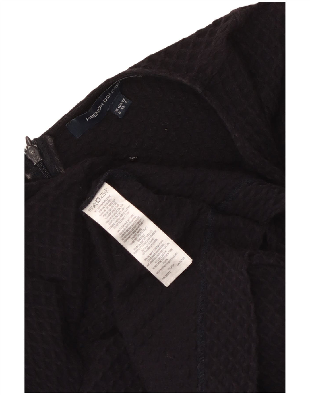 French Connection Dame A-Line Kjole UK 8 Small Navy Blue Cotton
