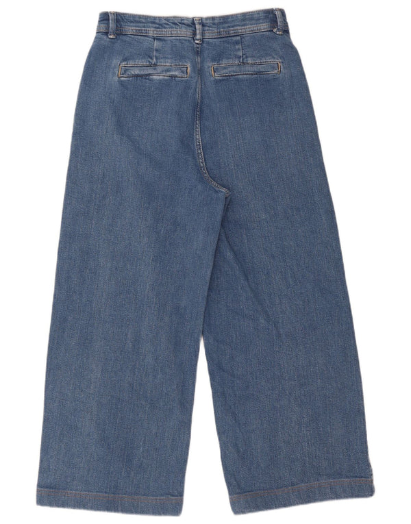 Marks & Spencer Kvinder Højtaljede Brede Ben Jeans UK 10 Small W28 L24 Blå