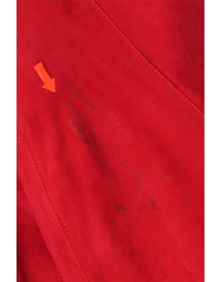 Vintage kvinders oversized ruskindsfrakke UK 14 Medium rødt læder