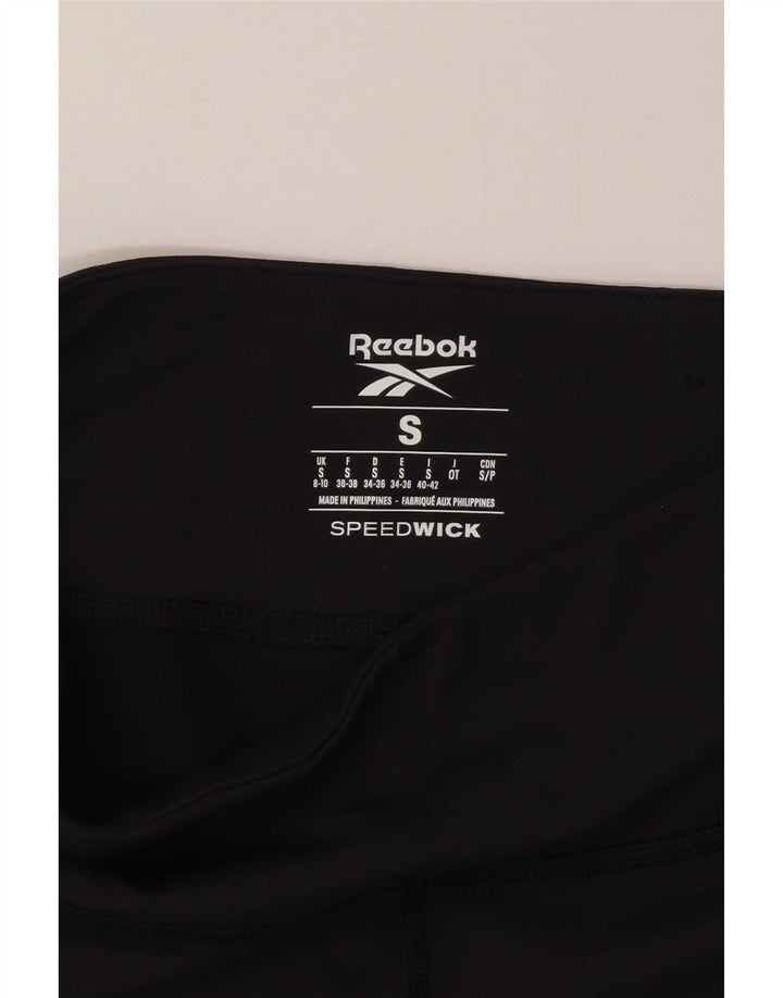Reebok Dame Capri Leggings UK 8/10 Small Black