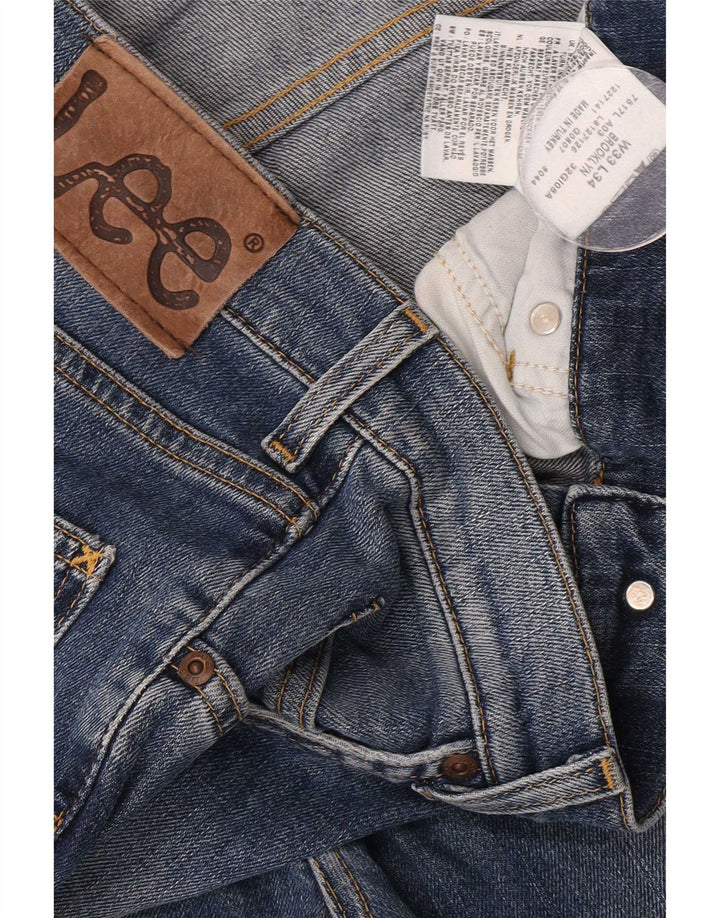 Lee Mens Brooklyn Straight Jeans W33 L30 Blå Bomuld