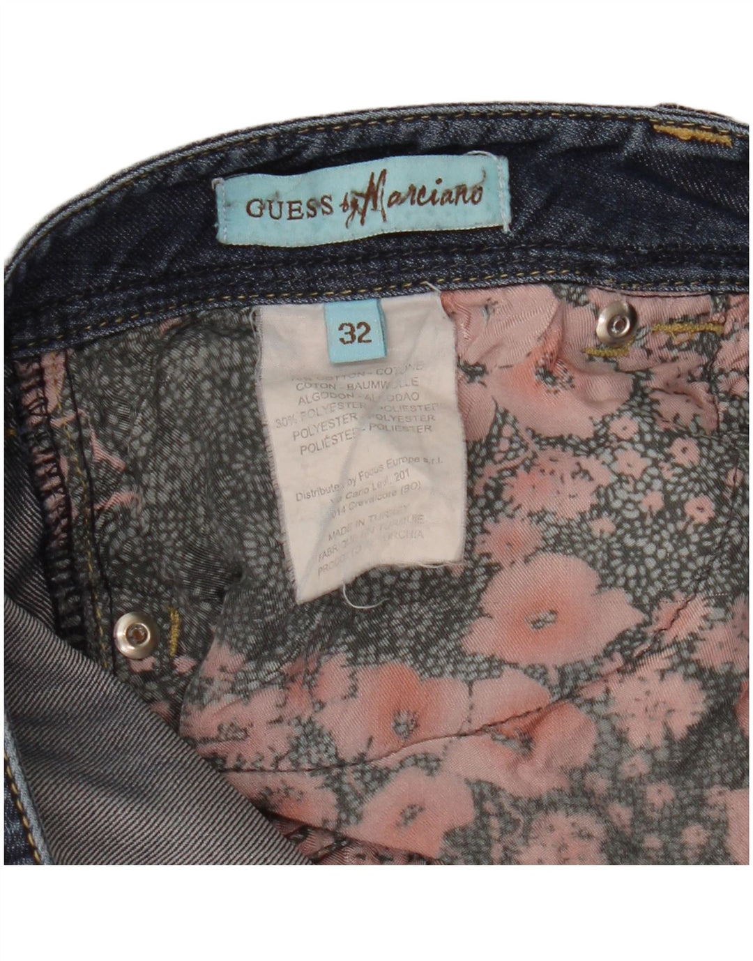 GUESS Kvinder marciano Slim Jeans W32 L26 Marineblå Bomuld