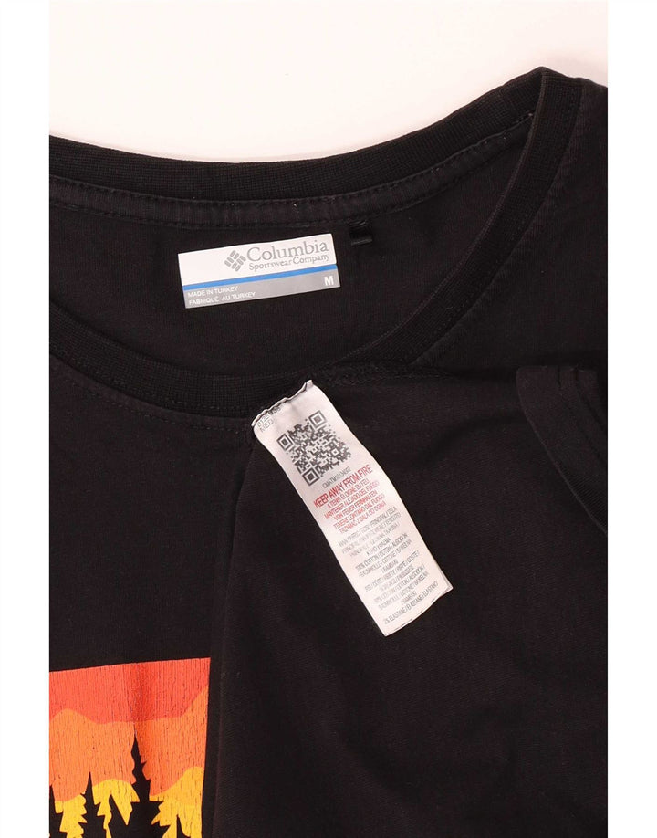 Columbia Herre grafisk T-shirt Top Medium Sort Bomuld