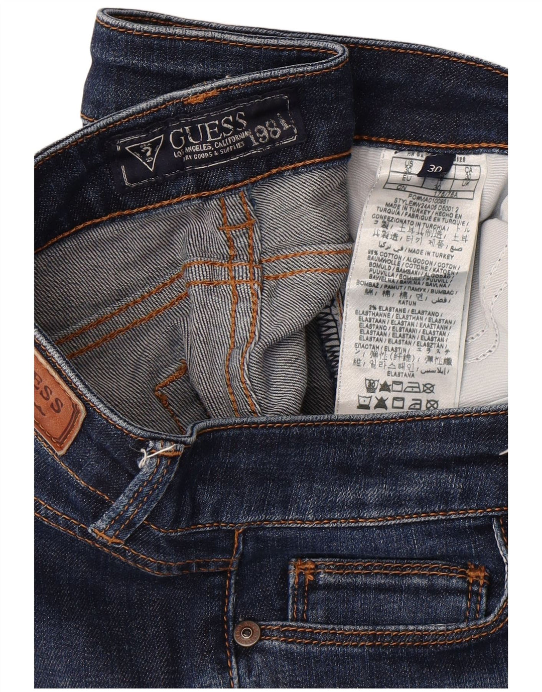 Guess Dame Starlet Straight Jeans W30 L32 Blå Bomuld