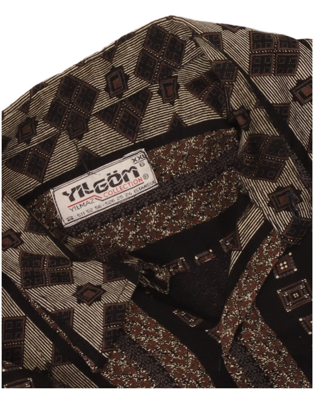 Vintage herreskjorte 2XL Sort Geometrisk