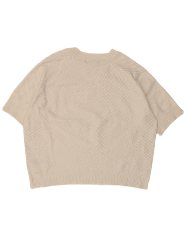 Marks & Spencer Dame Crop Boat Neck Jumper Sweater UK 18 XL Hvid