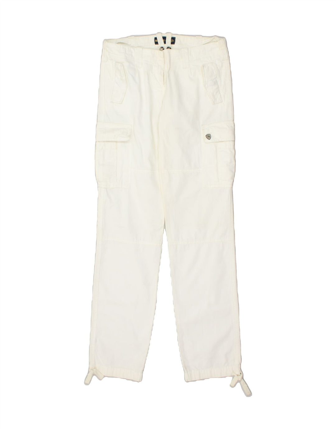 BLAUER Womens Straight Cargo Trousers W31 L34 White Cotton | Vintage Blauer | Thrift | Second-Hand Blauer | Used Clothing | Messina Hembry 