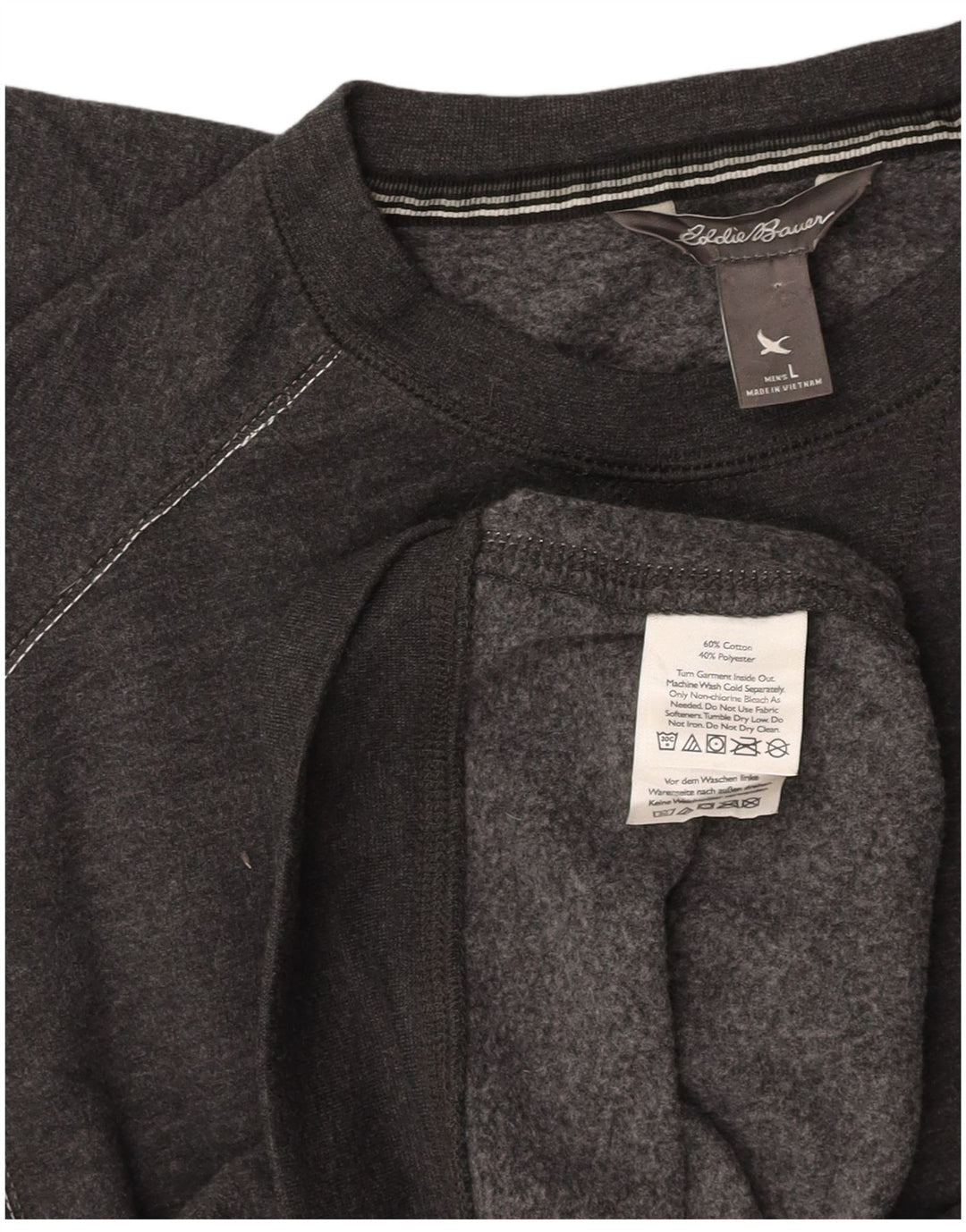 EDDIE BAUER Sweatshirt til mænd Stor Grå Bomuld