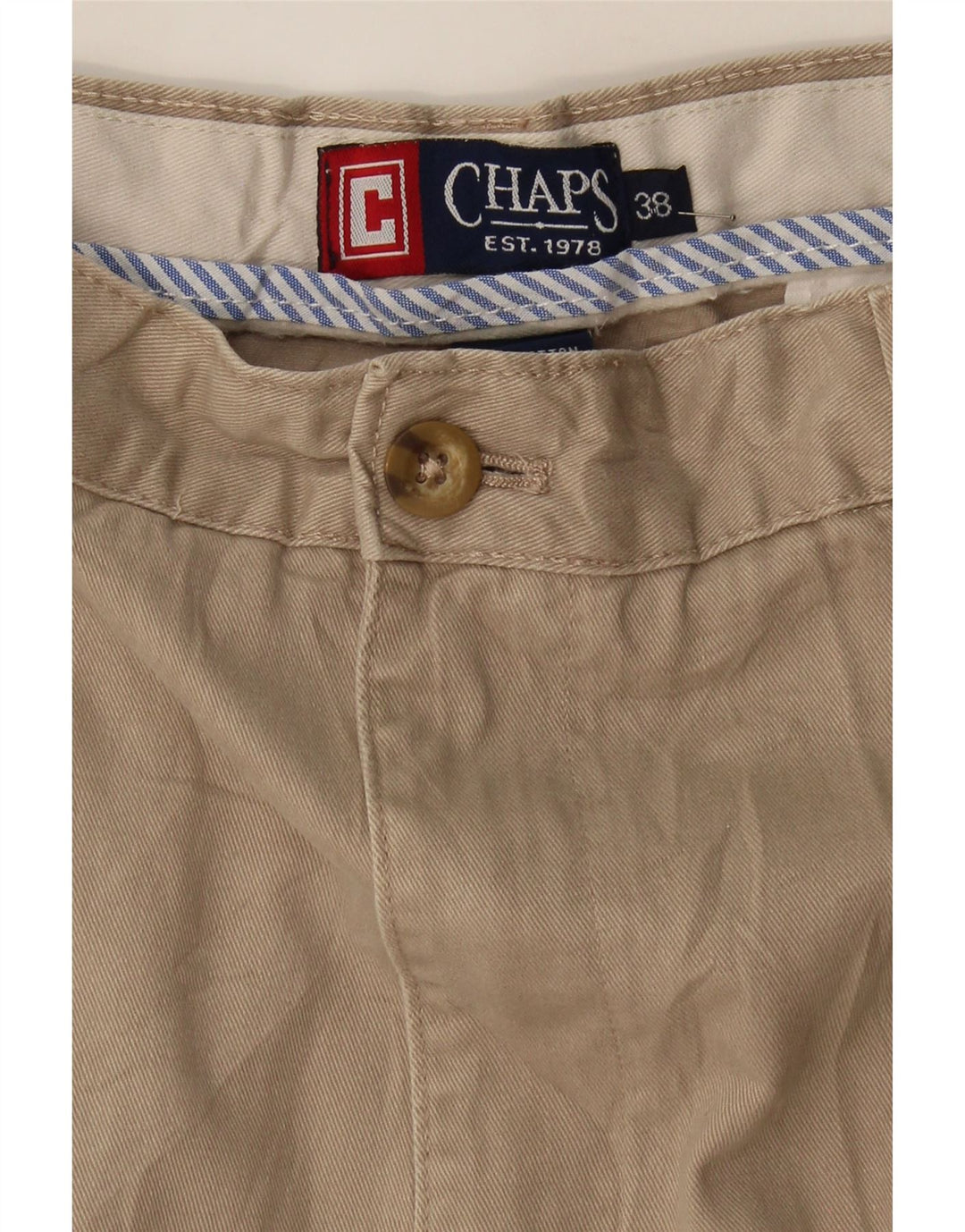 CHAPS Mens Pegged Chino Shorts W38 XL Beige Cotton Vintage Chaps and Second-Hand Chaps from Messina Hembry 